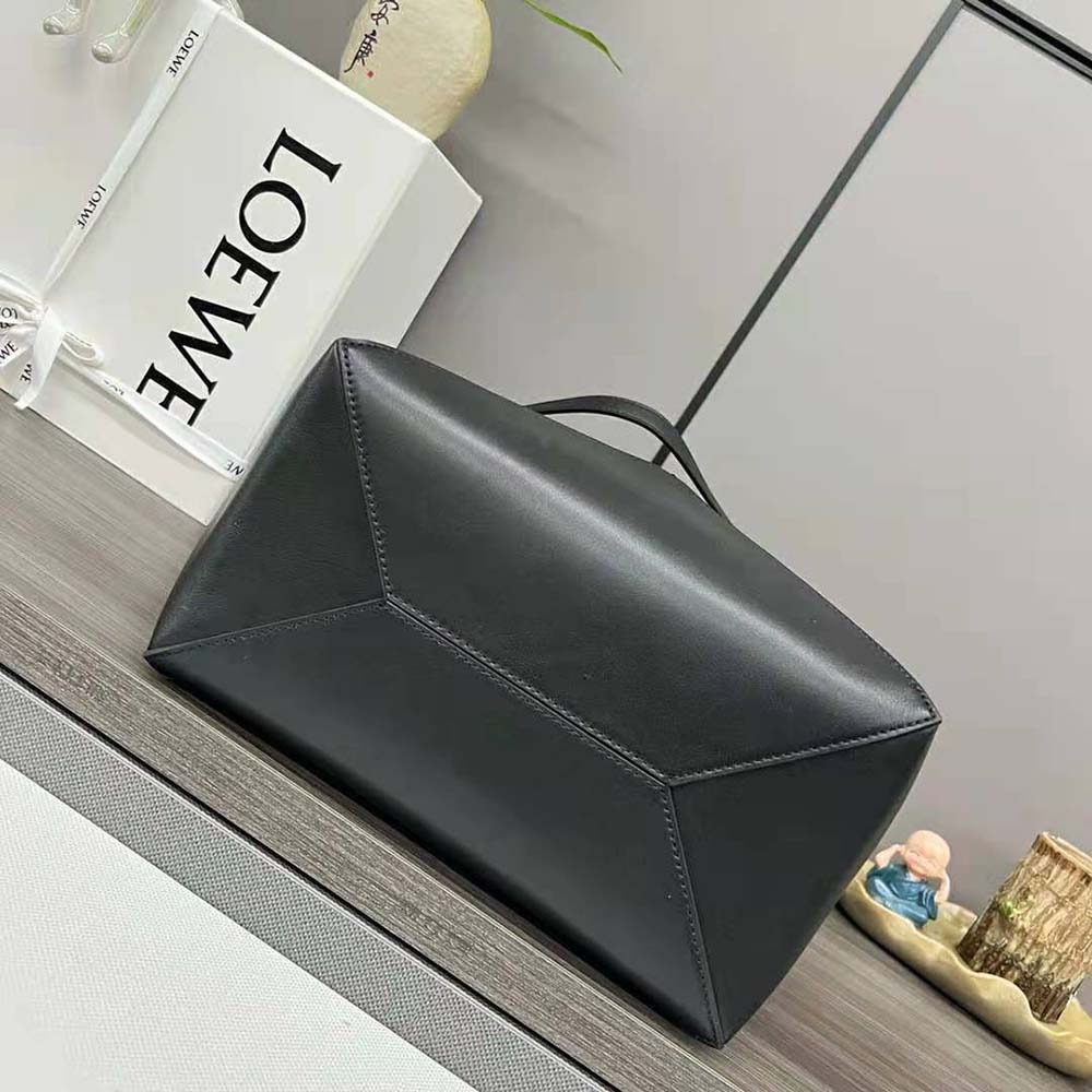 Loewe Unisex Puzzle Fold Tote in Shiny Calfskin-Black - image 6