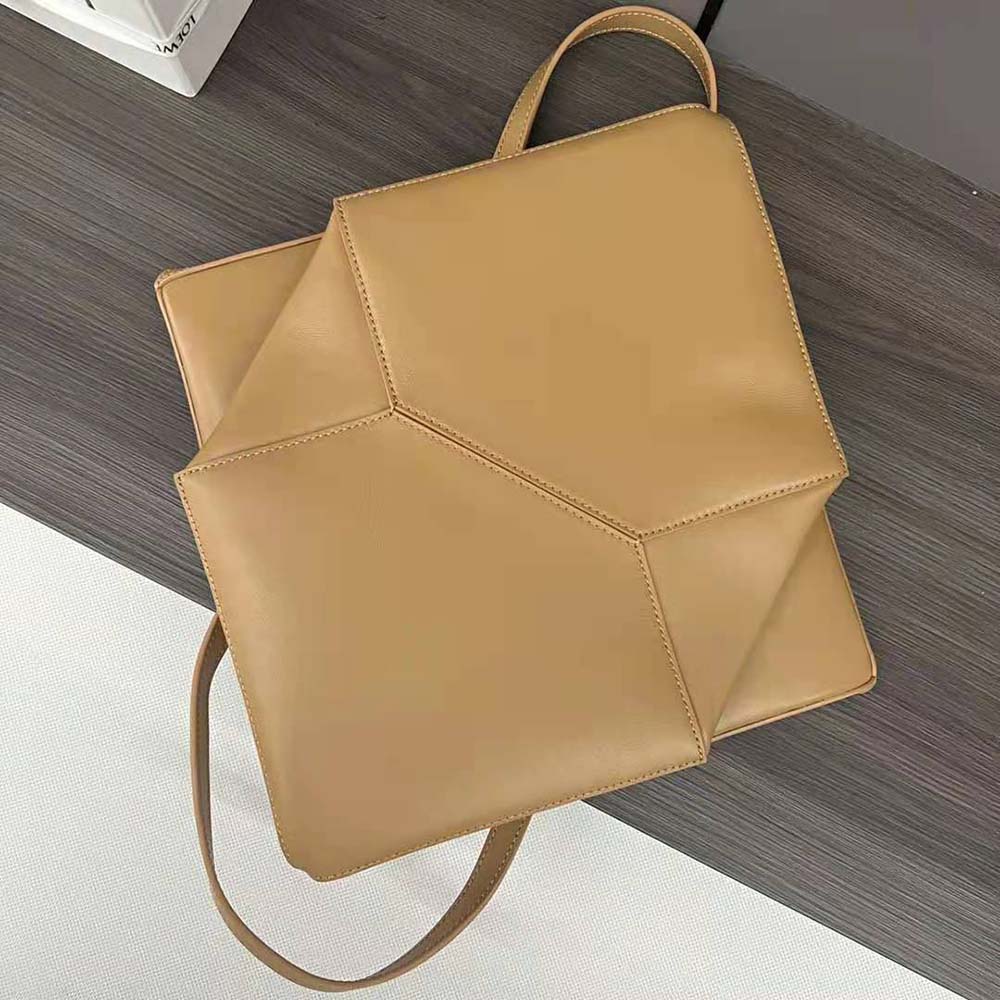 Loewe Unisex Puzzle Fold Tote in Shiny Calfskin-Brown - image 7