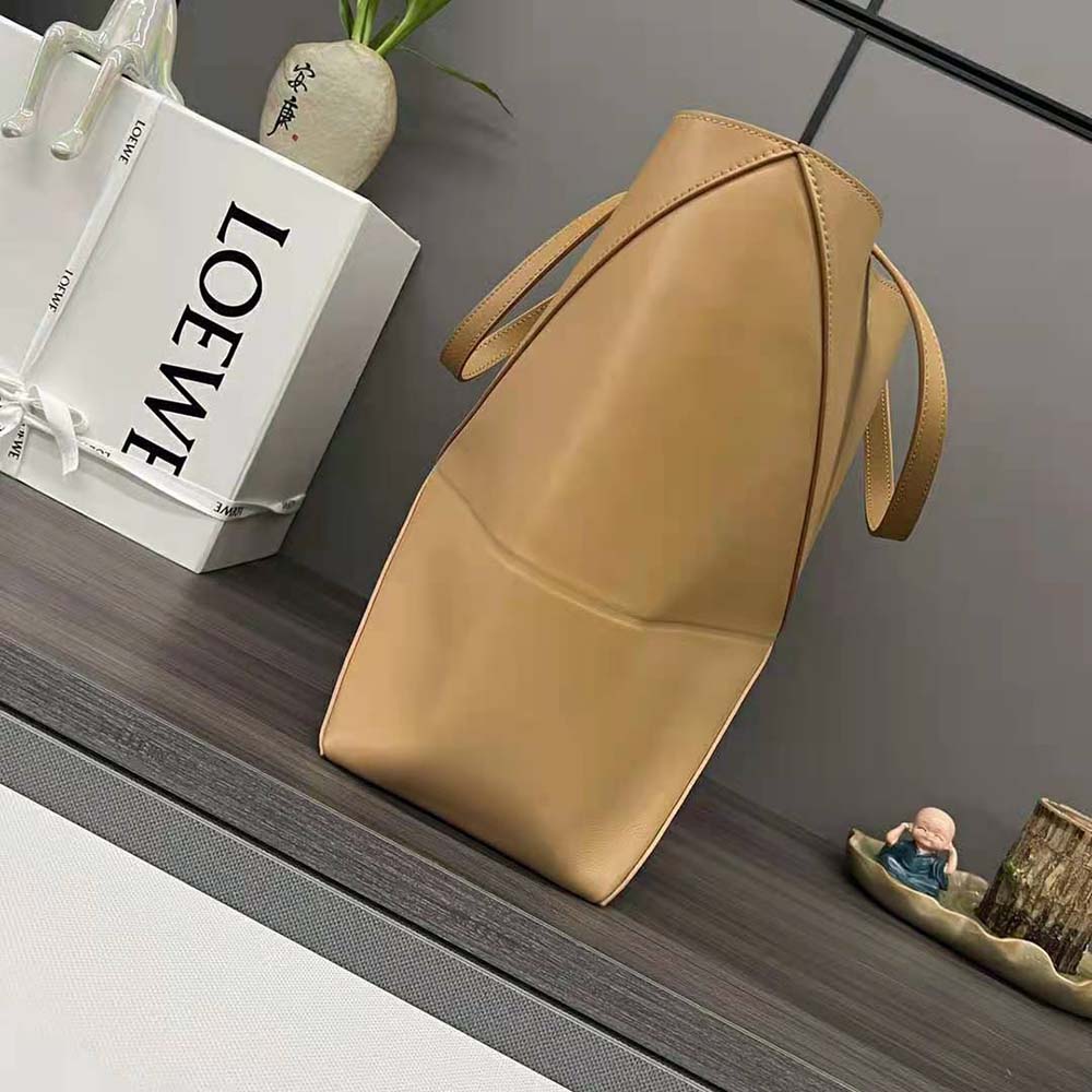 Loewe Unisex Puzzle Fold Tote in Shiny Calfskin-Brown - image 4