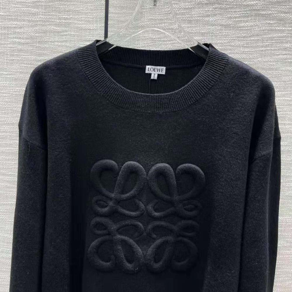 Loewe Women Anagram Sweater in Wool-Black - image 4