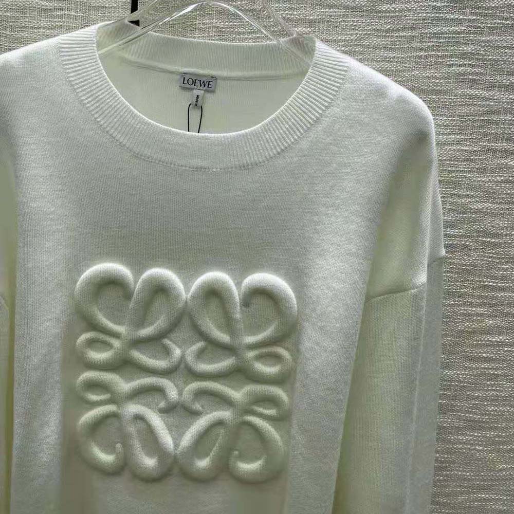 Loewe Women Anagram Sweater in Wool-White - image 6