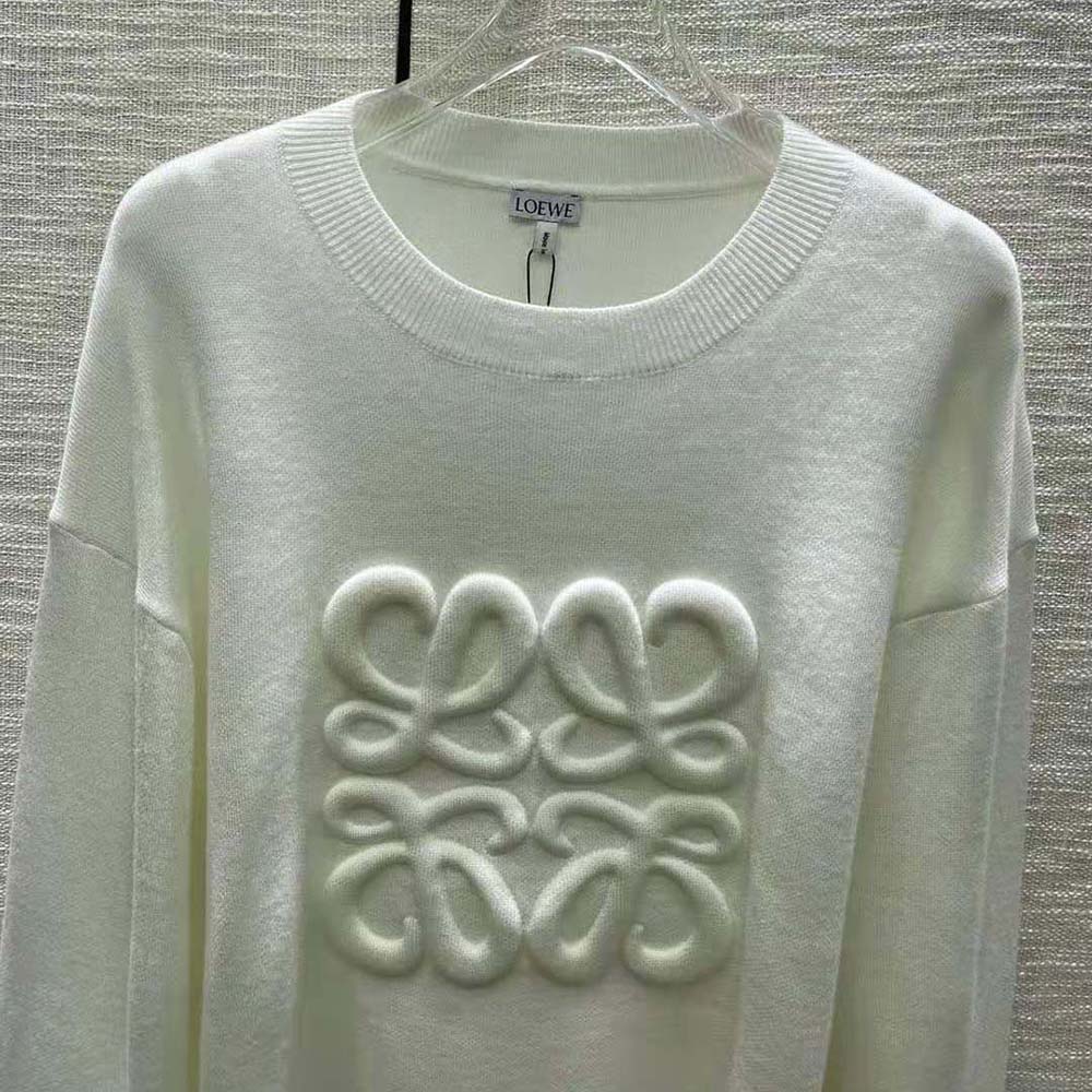 Loewe Women Anagram Sweater in Wool-White - image 4