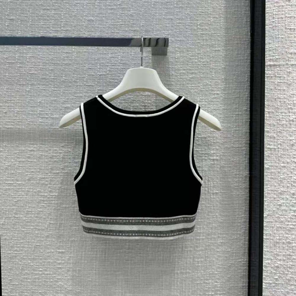 Side angle showing cropped silhouette of Loewe Women Cropped Tank Top