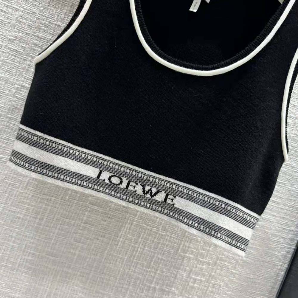 Loewe Women Cropped Tank Top in Viscose-Black - image 7