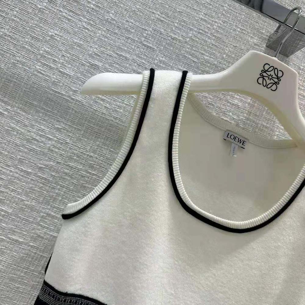Loewe Women Cropped Tank Top in Viscose-White - image 6
