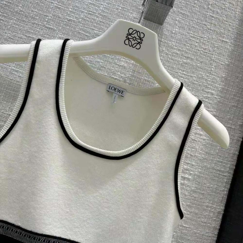 Loewe Women Cropped Tank Top in Viscose-White - image 7