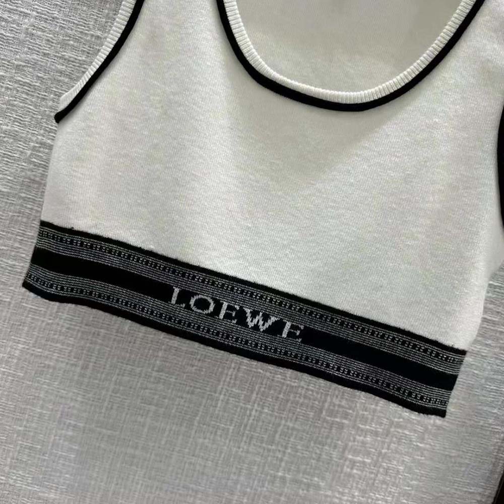 Loewe Women Cropped Tank Top in Viscose-White - image 5