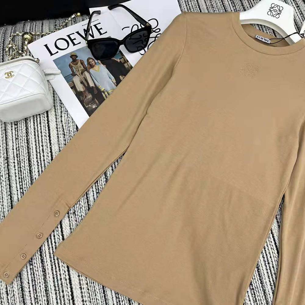 Loewe Women Long Sleeve Top in Modal-Brown - image 7