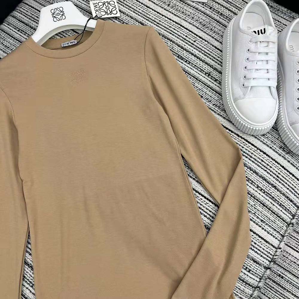 Loewe Women Long Sleeve Top in Modal-Brown - image 5