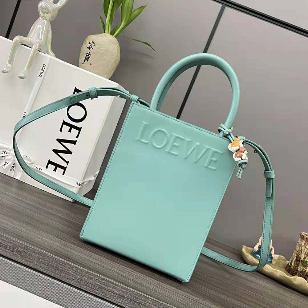 Close-up of silver hardware and zip closure on Loewe Women Standard A5 Tote