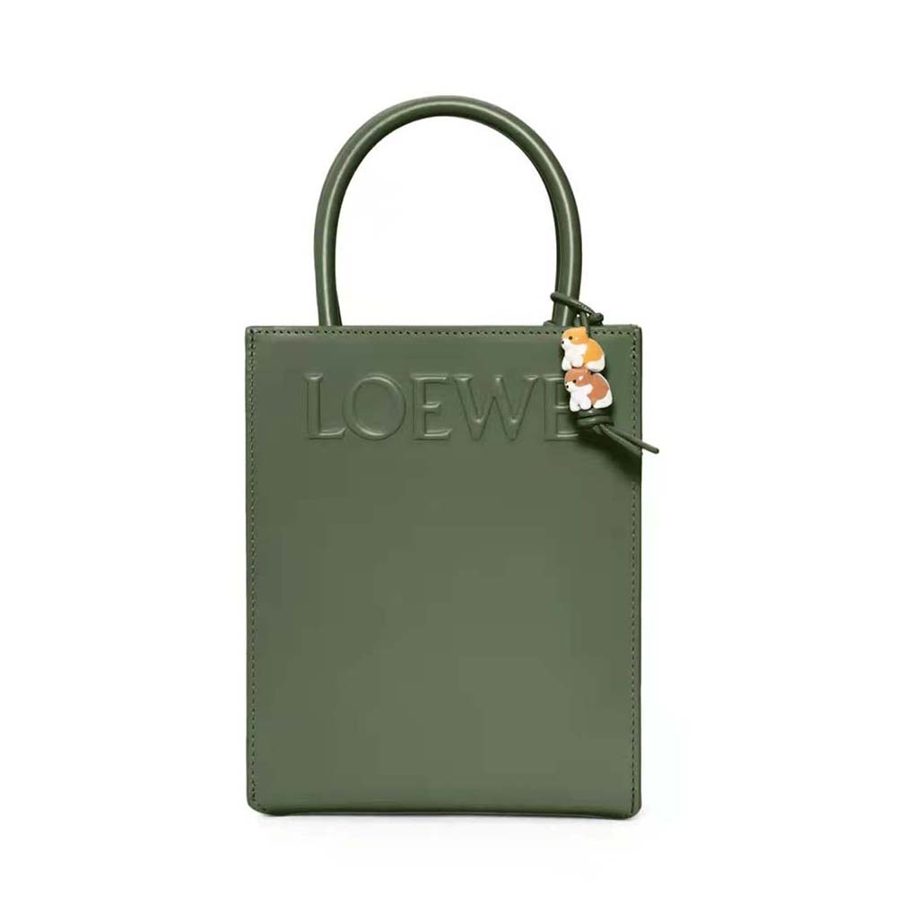 Loewe Women Standard A5 Tote in Sleek Calfskin-Green