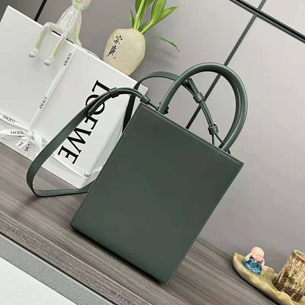 Side angle showing structured silhouette of Loewe Women Standard A5 Tote