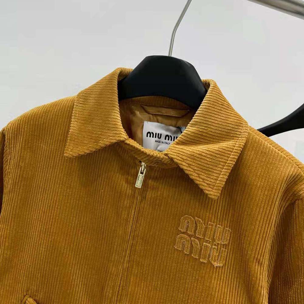 Miu Miu Women Corduroy Blouson Jacket-Brown - image 4