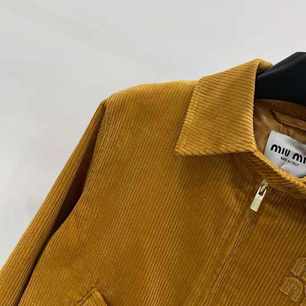 Miu Miu Women Corduroy Blouson Jacket-Brown - image 5