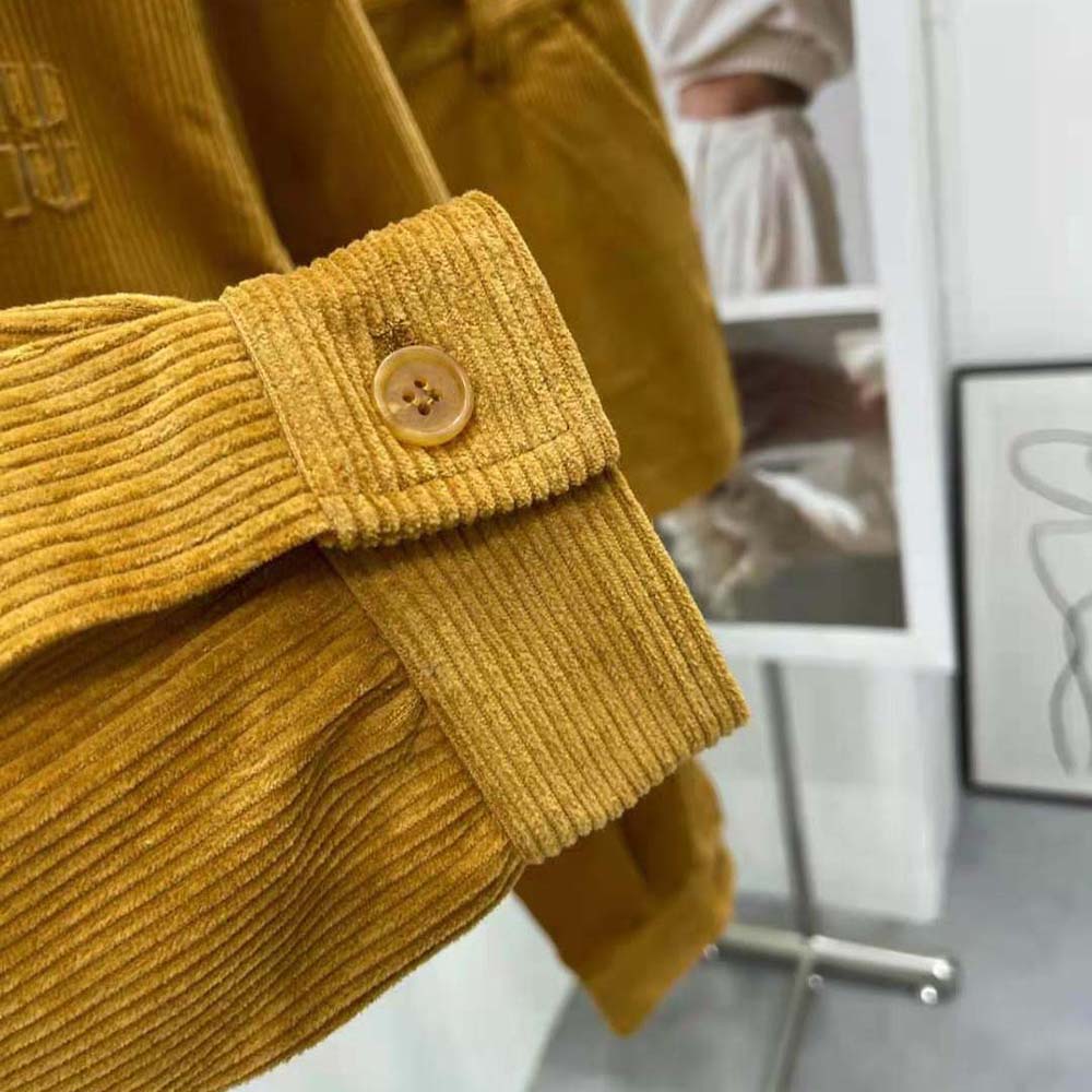 Miu Miu Women Corduroy Blouson Jacket-Brown - image 9