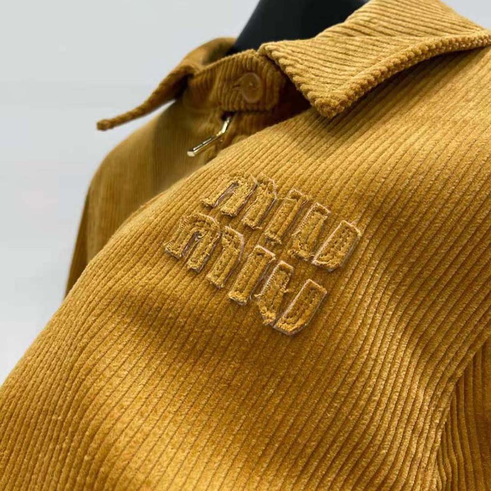 Miu Miu Women Corduroy Blouson Jacket-Brown - image 8
