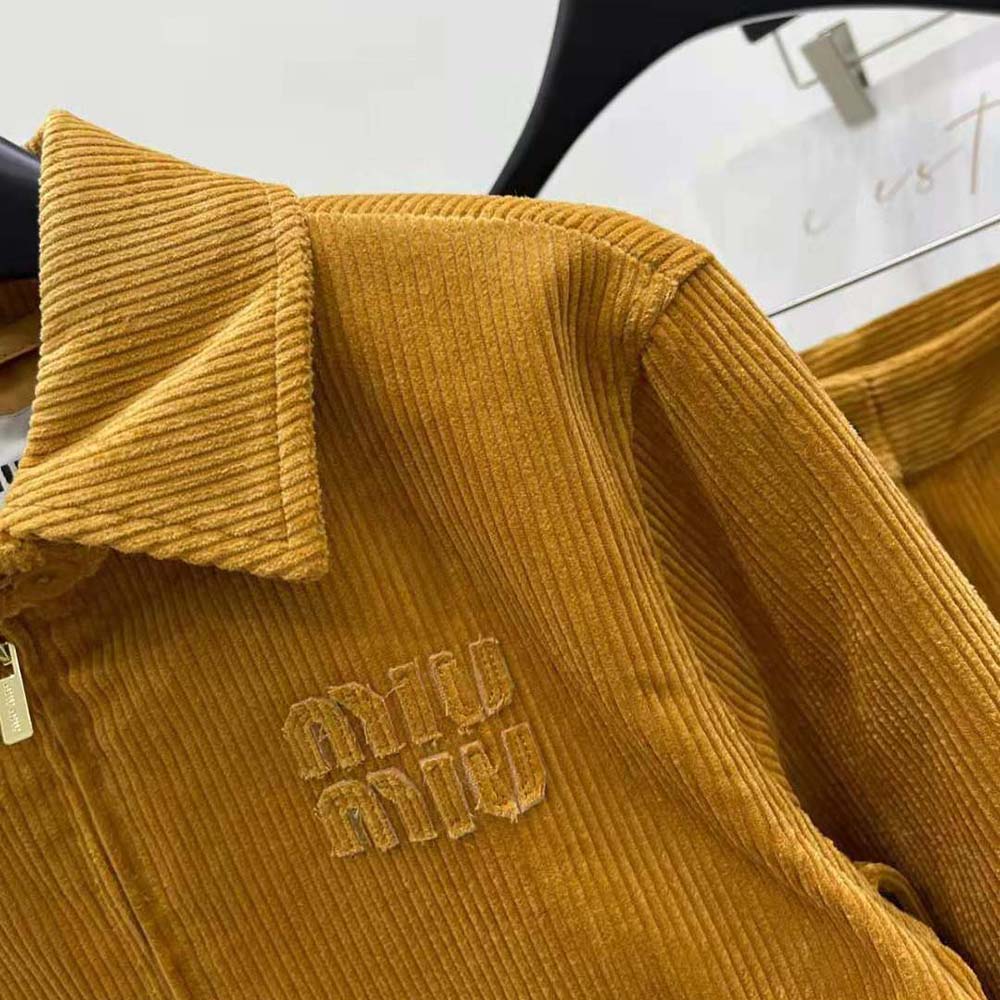 Miu Miu Women Corduroy Blouson Jacket-Brown - image 6