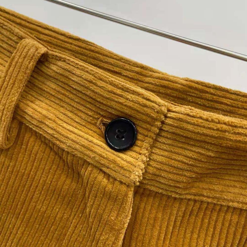 Miu Miu Women Corduroy Shorts with Embroidered Logo-Brown - image 5