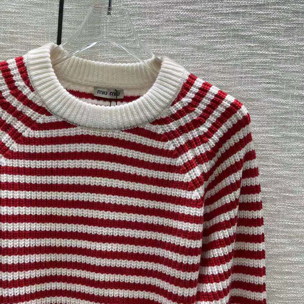 Miu Miu Women Cotton and Cashmere Sweater-Red - image 4
