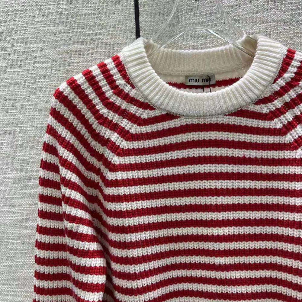 Miu Miu Women Cotton and Cashmere Sweater-Red - image 6