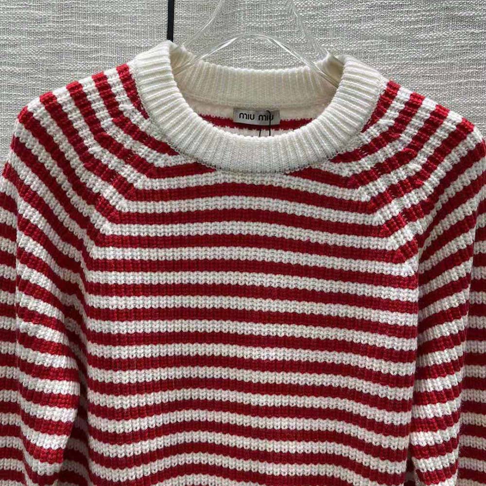Miu Miu Women Cotton and Cashmere Sweater-Red - image 5