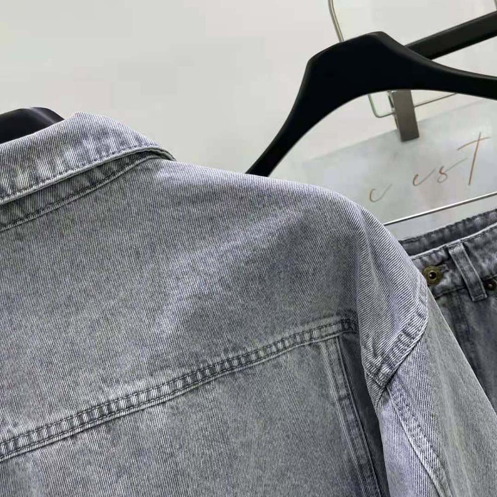 Miu Miu Women Denim Blouson Jacket with Embroidered Logo - image 7