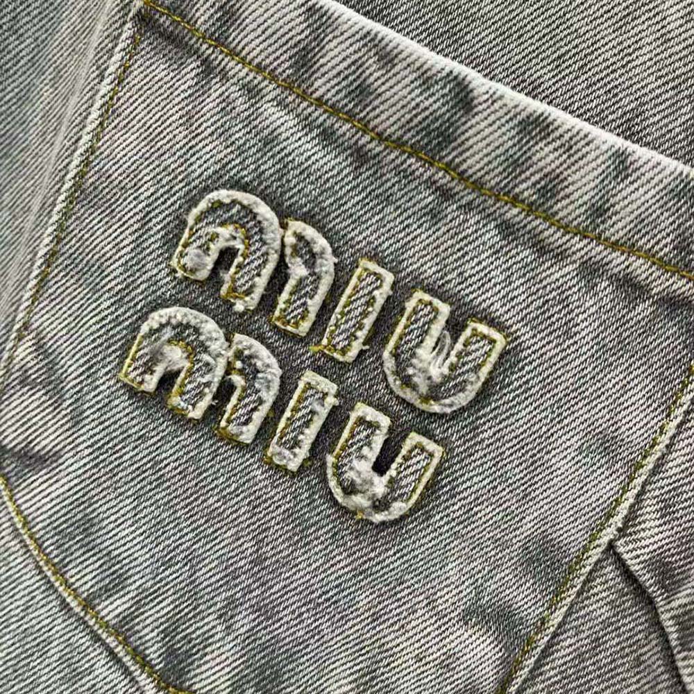 Miu Miu Women Denim Dress with Embroidered Logo - image 9