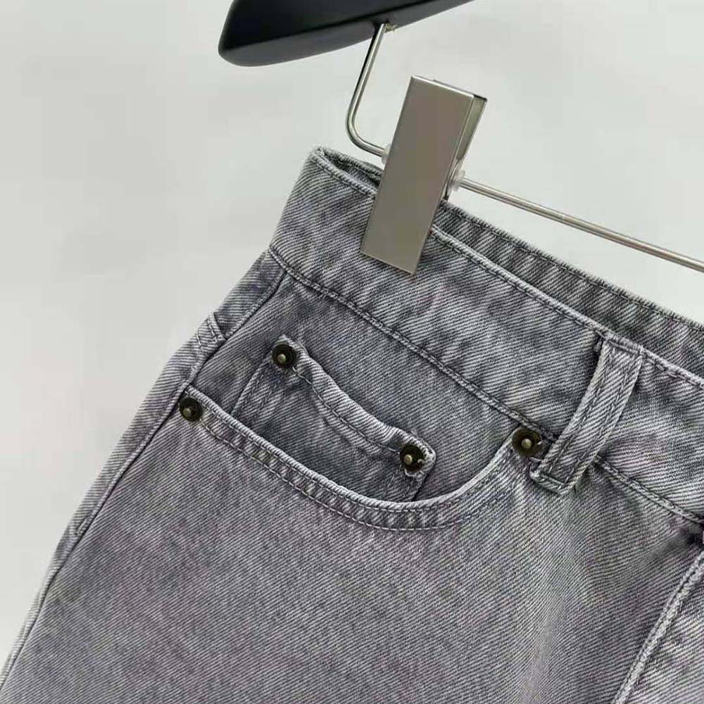 Miu Miu Women Denim Shorts with Embroidered Logo - image 5