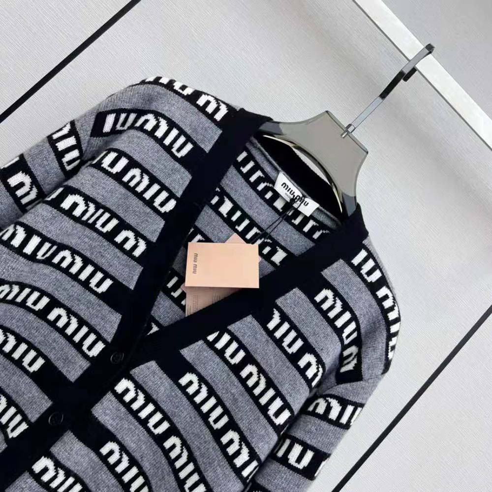 Miu Miu Women Wool Cardigan-Black - image 4
