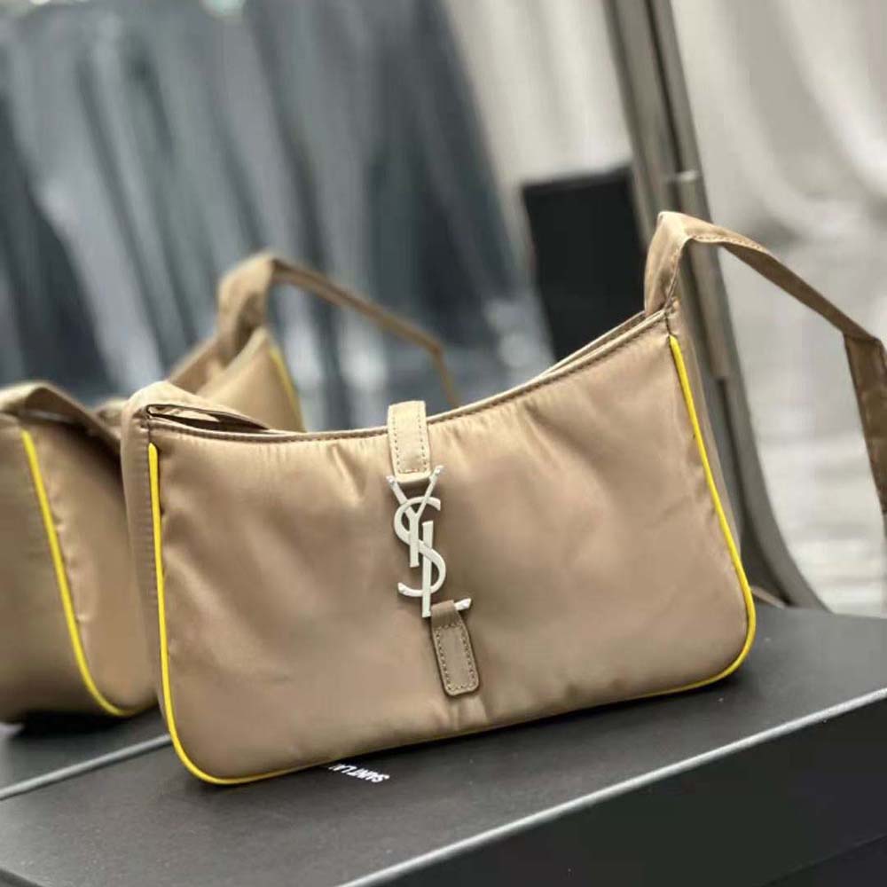 Saint Laurent YSL Men Le 5 à 7 Crossbody Bag in Econyl® Regenerated Nylon-Beige - image 5