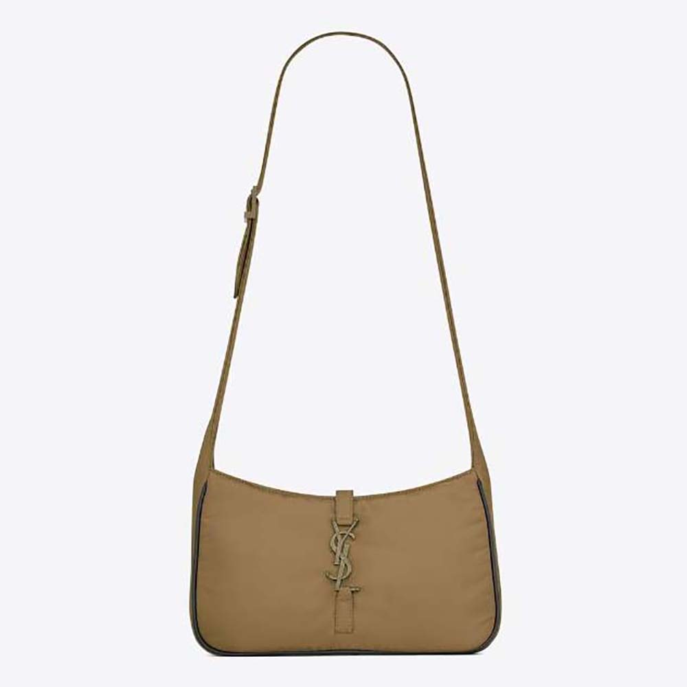 Front view of Saint Laurent YSL Men Le 5 à 7 Crossbody Bag in brown