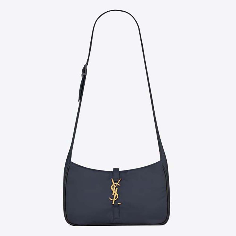 Front view of Saint Laurent YSL Men Le 5 à 7 Crossbody Bag in navy nylon