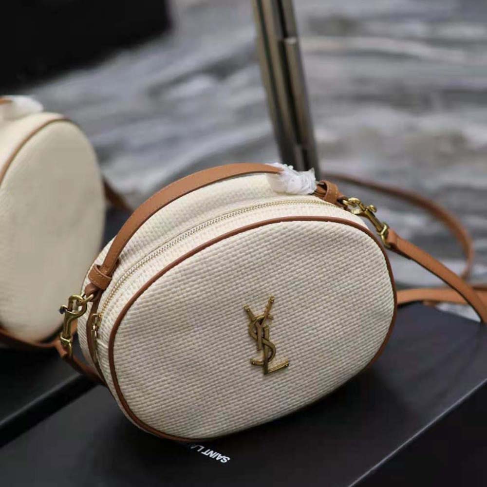 Saint Laurent YSL Women Camera Bag in Raffia and Vegetable-tanned Leather - image 4