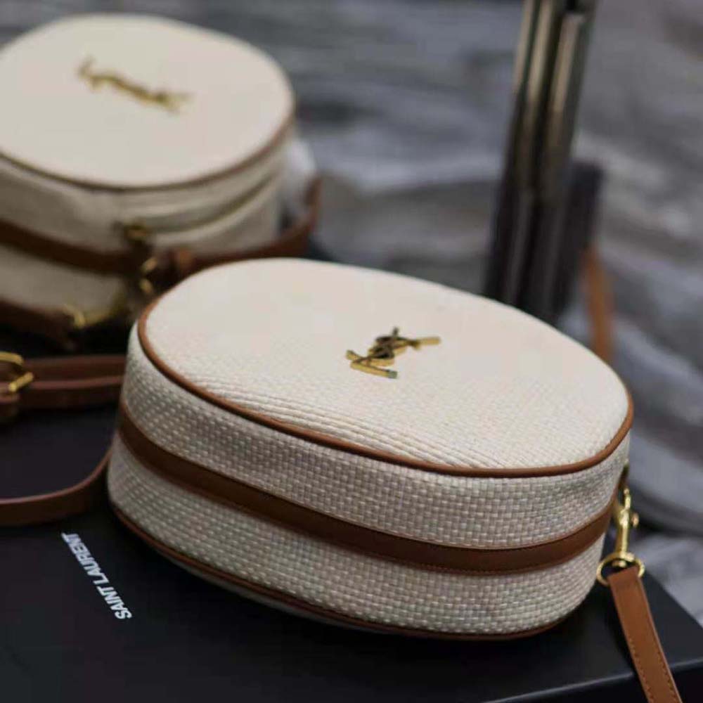 Saint Laurent YSL Women Camera Bag in Raffia and Vegetable-tanned Leather - image 7