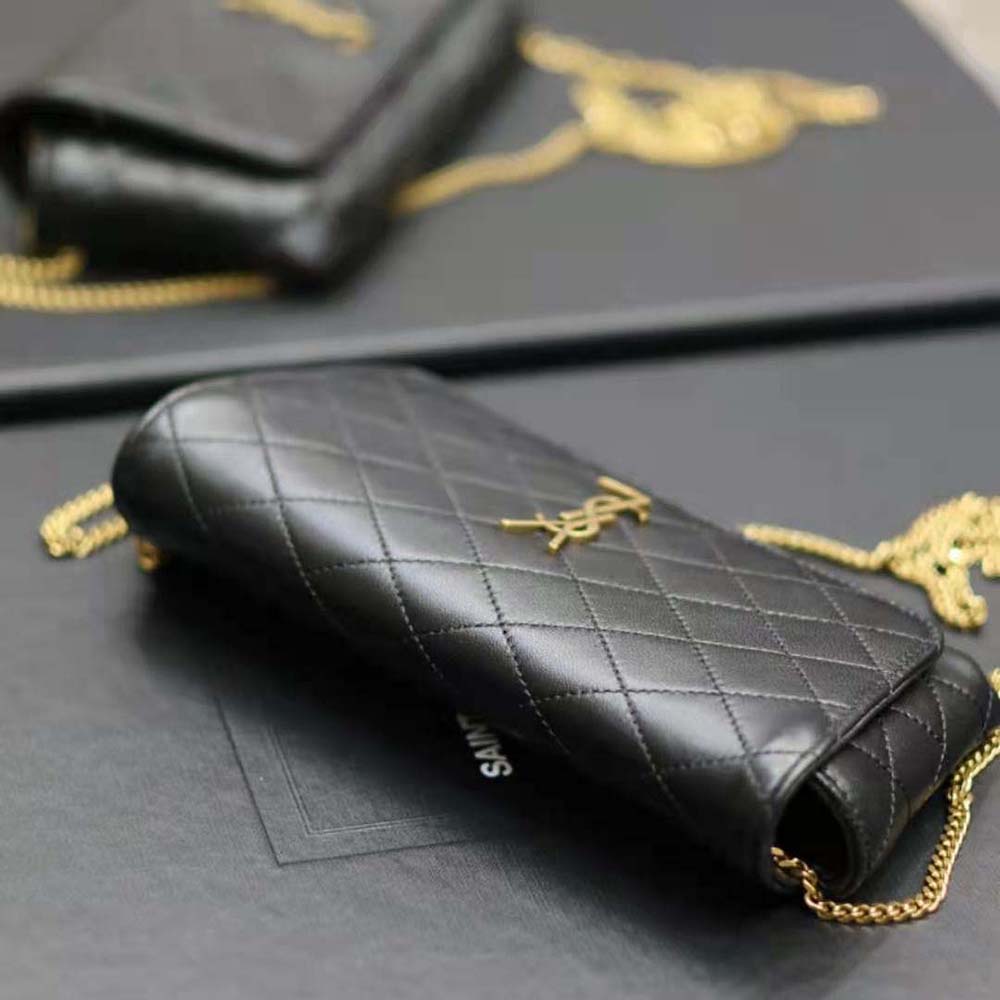 Saint Laurent YSL Women Gaby Phone Holder in Quilted Leather - image 6