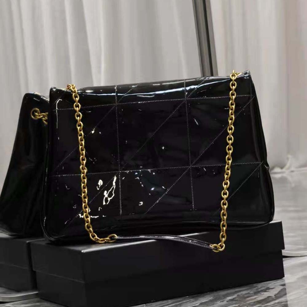 Saint Laurent YSL Women Jamie 4.3 in Patent Effect Fabric-Black - image 4