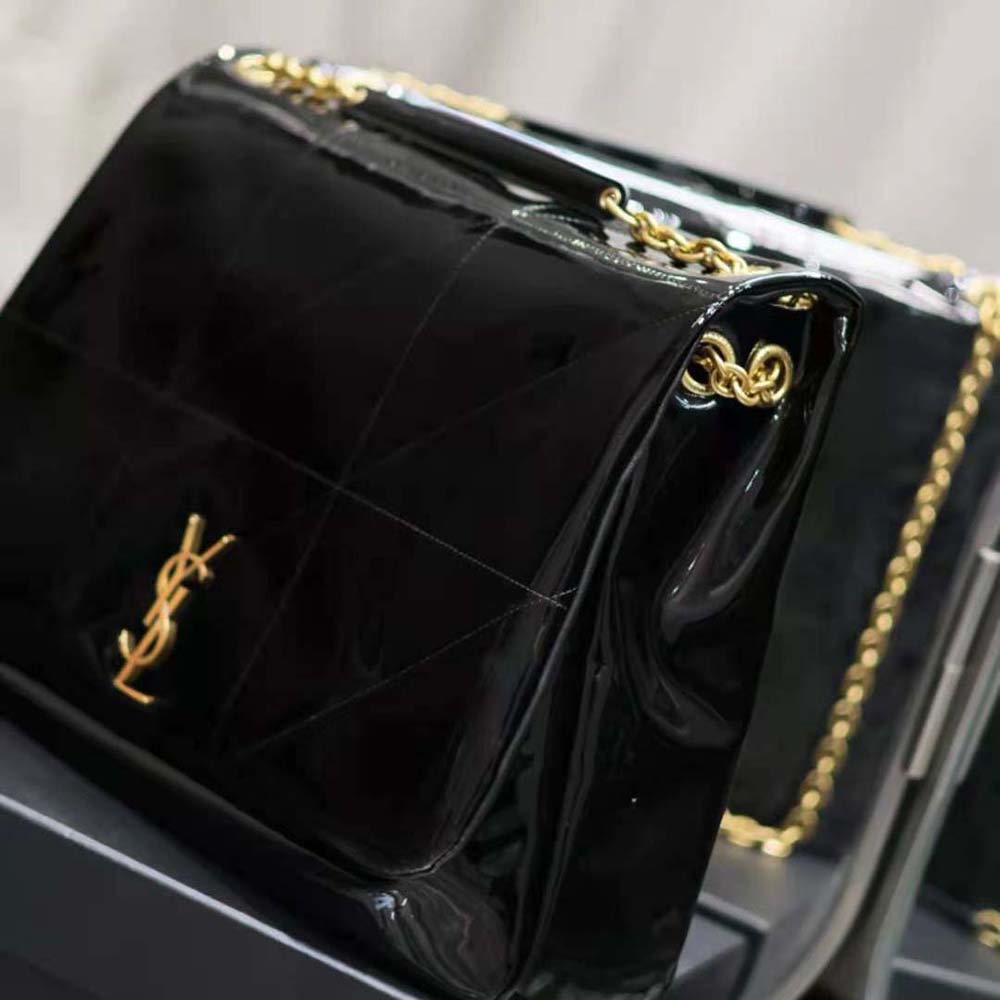 Saint Laurent YSL Women Jamie 4.3 in Patent Effect Fabric-Black - image 7
