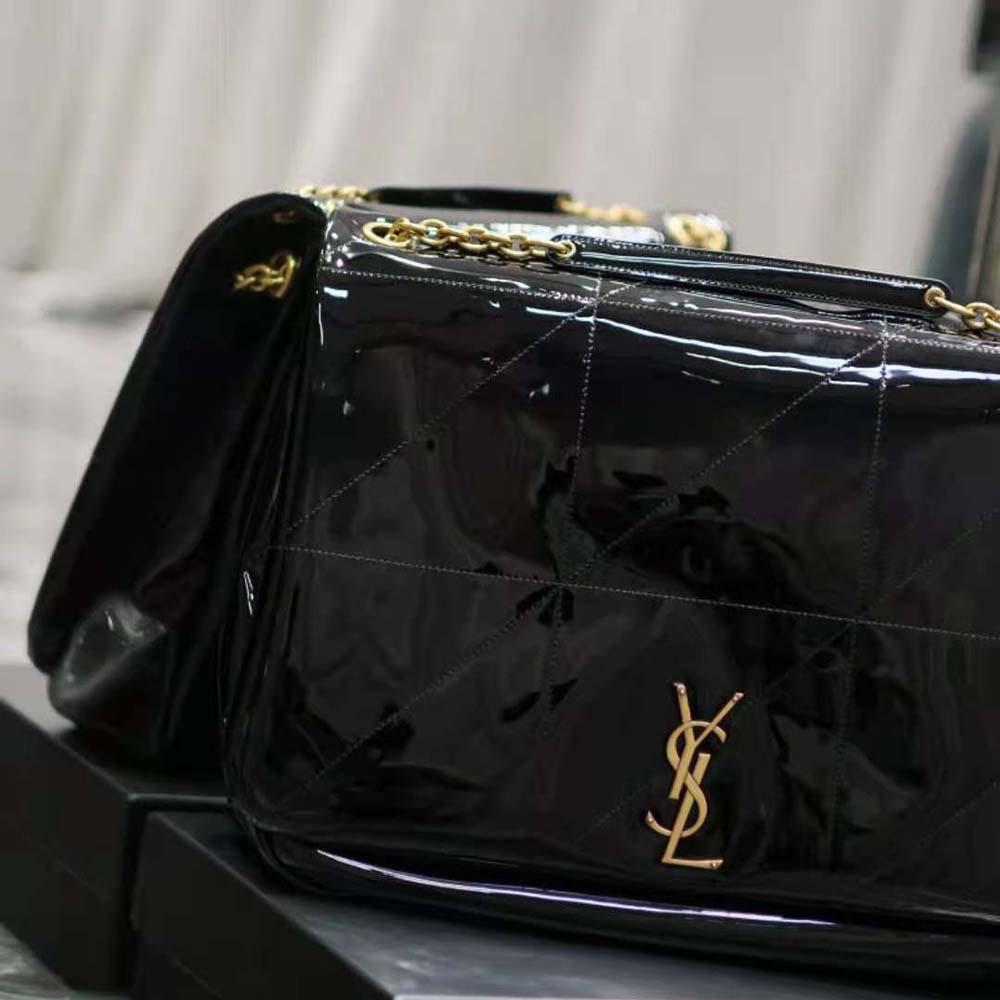 Saint Laurent YSL Women Jamie 4.3 in Patent Effect Fabric-Black - image 6