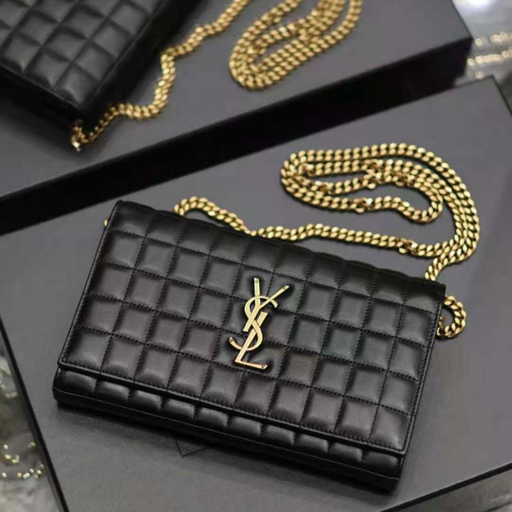 Saint Laurent YSL Women Le Maillon in Quilted Shiny Leather-Black - image 5