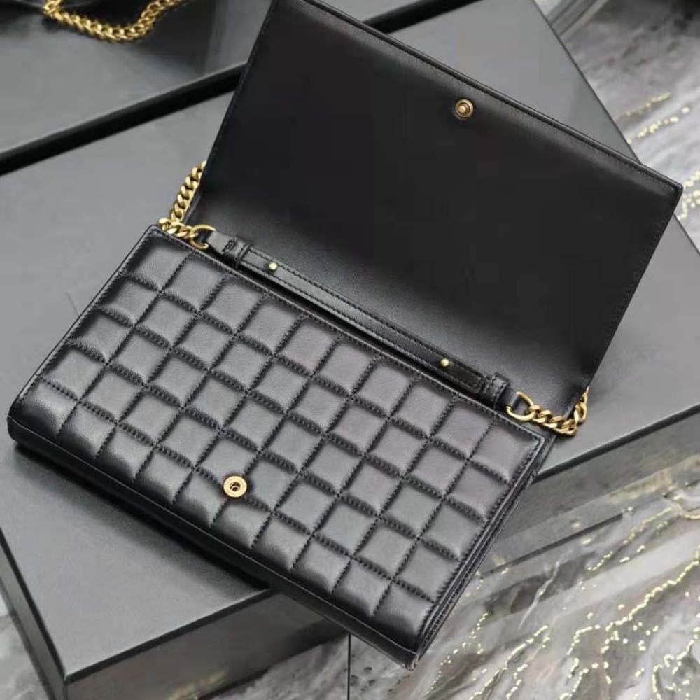 Saint Laurent YSL Women Le Maillon in Quilted Shiny Leather-Black - image 6