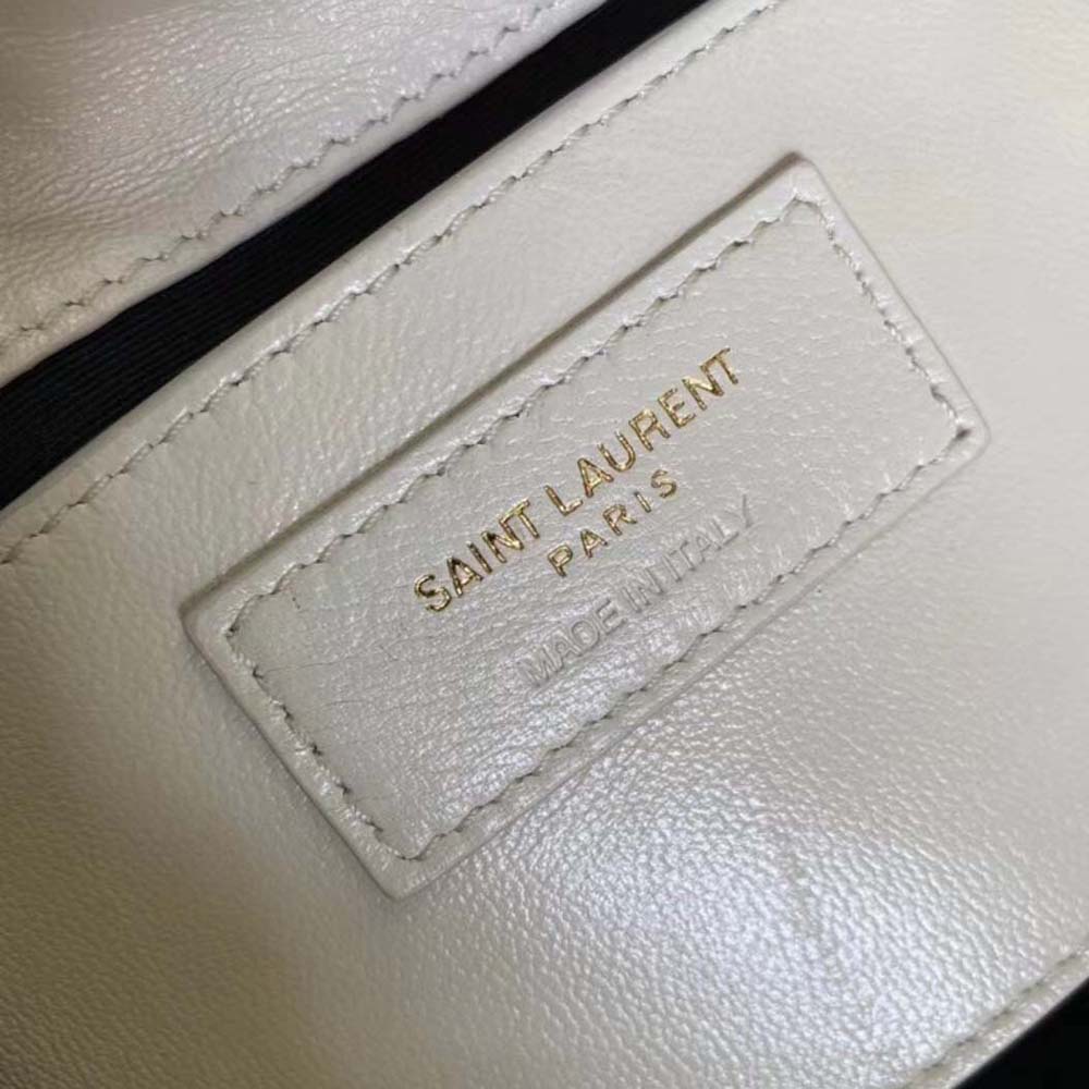 Saint Laurent YSL Women Monogram Mini Nolita in Lame Leather-White - image 9