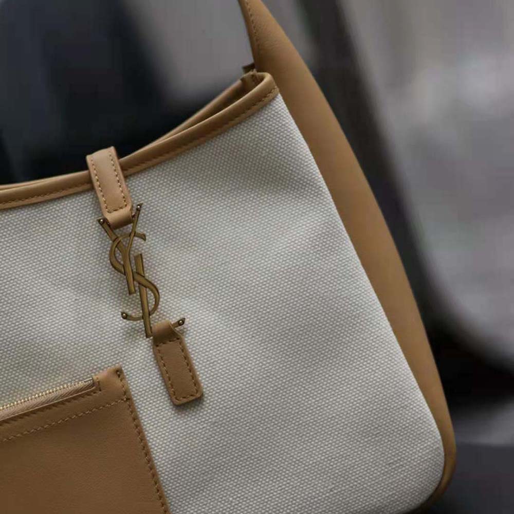 Saint Laurent YSL Women Small Le 5 à 7 Supple in Canvas and Smooth Leather - image 7