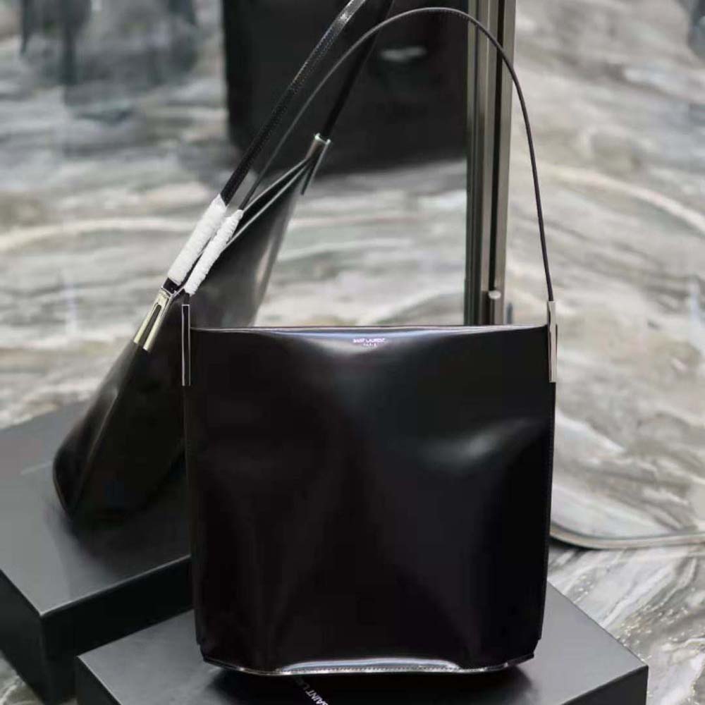 Side profile showing structured silhouette of Saint Laurent YSL Suzanne Shoulder Bag