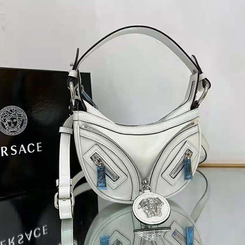 Versace Women Repeat Mini Hobo Bag-White - image 5