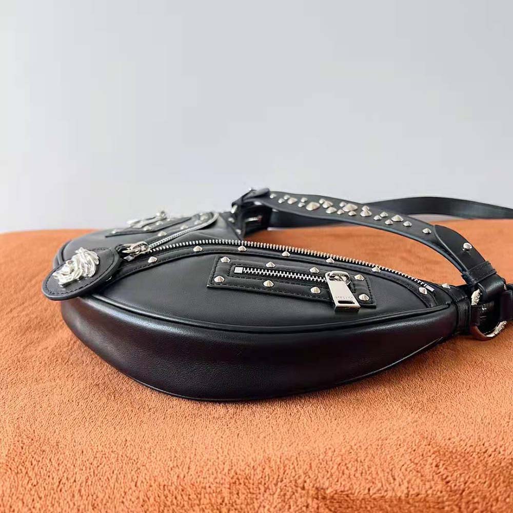 Versace Women Repeat Small Hobo Bag-Black - image 5