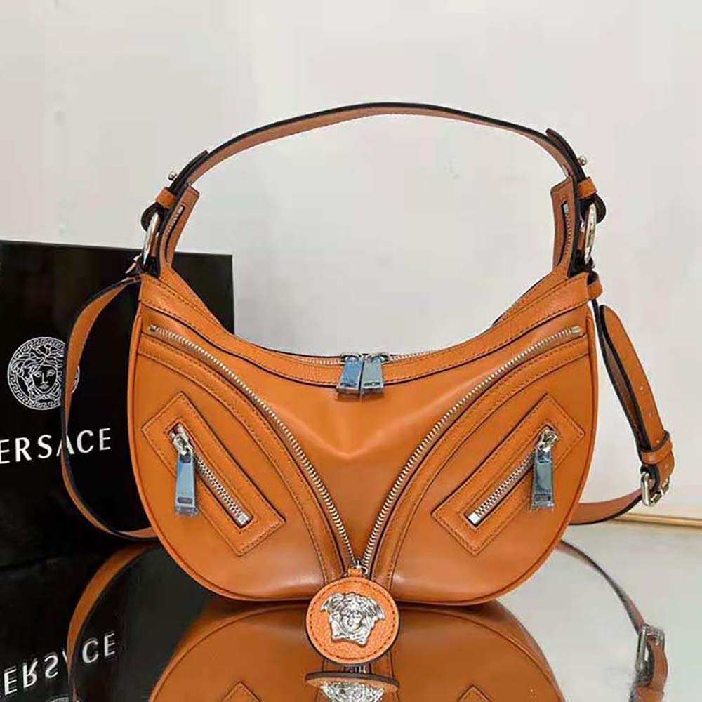 Versace Women Repeat Small Hobo Bag-Orange - image 4