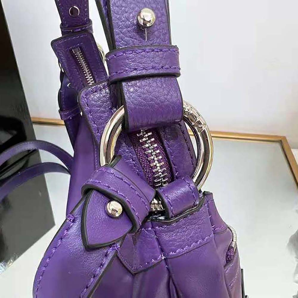 Versace Women Repeat Small Hobo Bag-Purple - image 8