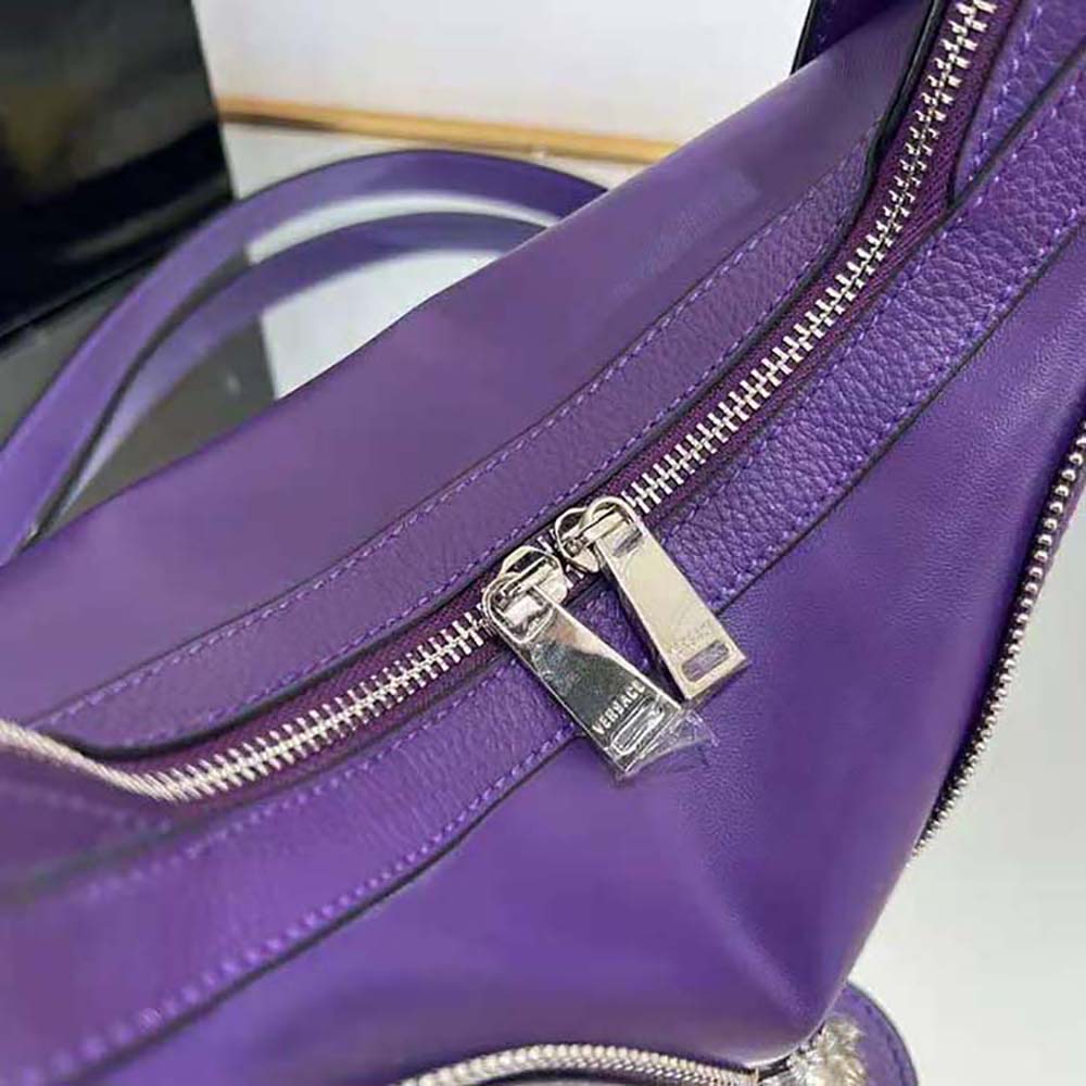 Versace Women Repeat Small Hobo Bag-Purple - image 7