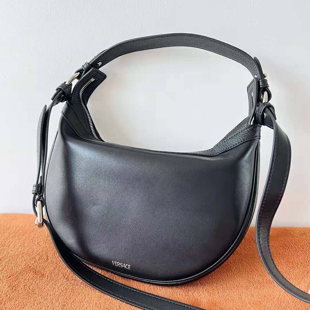 Versace Women Repeat Small Hobo Bag in Black - image 4