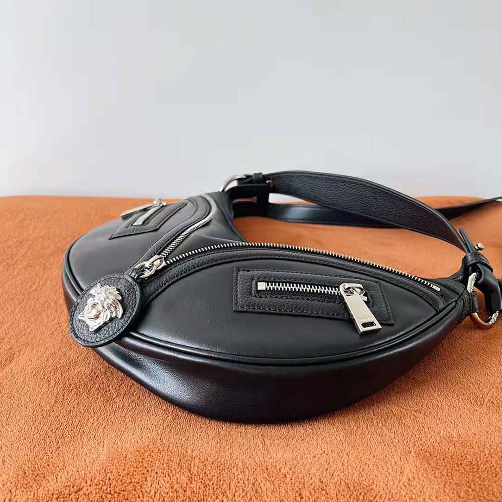 Versace Women Repeat Small Hobo Bag in Black - image 6